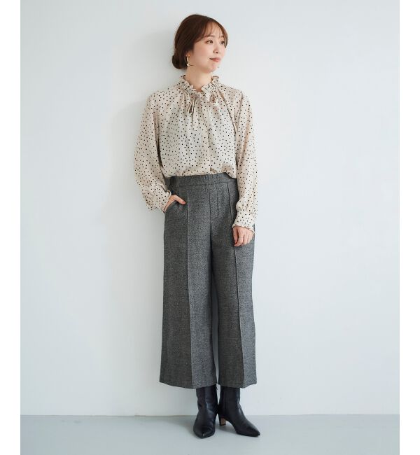 le.coeur blanc「ツイードライクワイドクロップドパンツ」|その他|