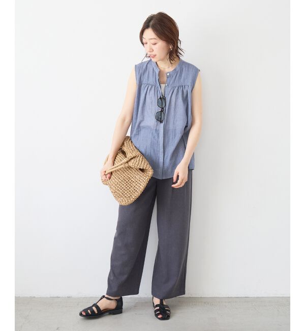  「麻混メランジツータックパンツ」|その他|