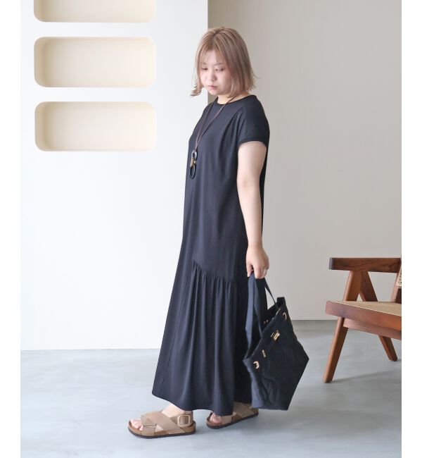  「スムースポンチ裾切替ワンピース」|ワンピース|