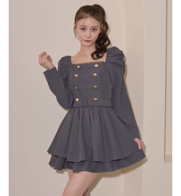  「ナポレオンデザイン長袖ワンピース」|ワンピース|