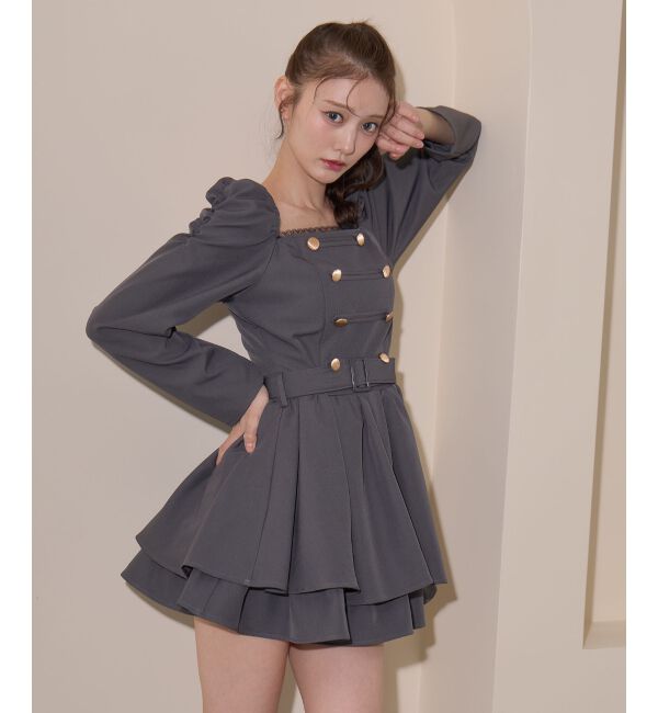  「ナポレオンデザイン長袖ワンピース」|ワンピース|
