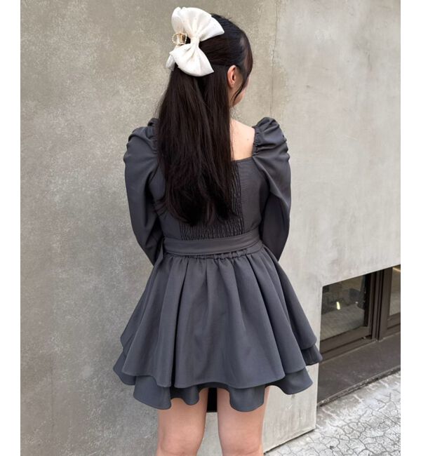  「ナポレオンデザイン長袖ワンピース」|ワンピース|
