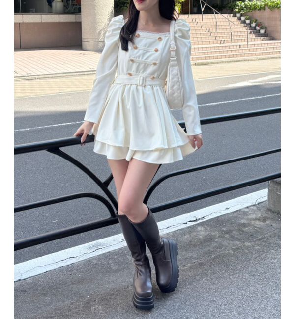  「ナポレオンデザイン長袖ワンピース」|ワンピース|