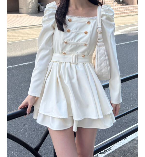 「ナポレオンデザイン長袖ワンピース」|ワンピース|