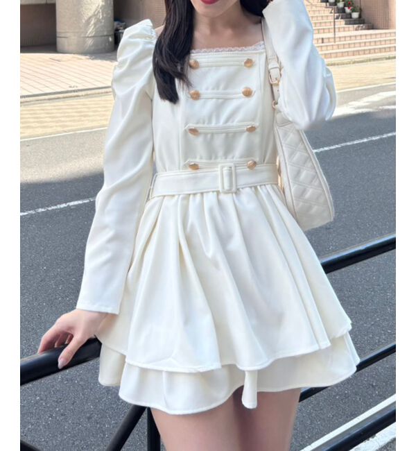  「ナポレオンデザイン長袖ワンピース」|ワンピース|