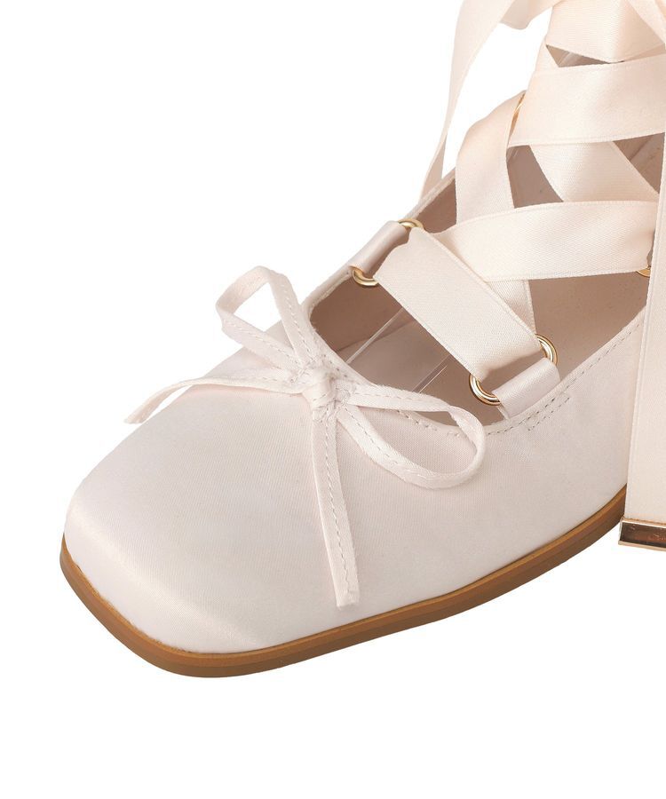 Maison de FLEUR「レースアップサテンパンプス」|パンプス|
