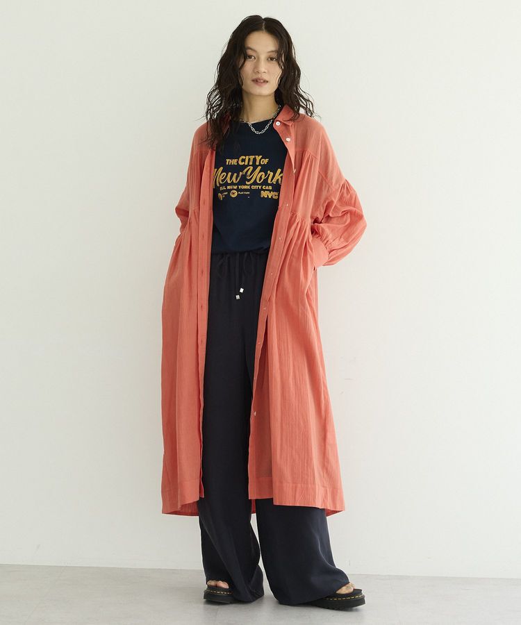 GARAGE OF GOOD CLOTHING「【EC限定】コットンボイルギャザーシャツワンピース」|ワンピース|