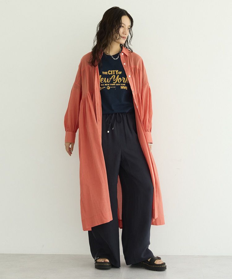 GARAGE OF GOOD CLOTHING「【EC限定】コットンボイルギャザーシャツワンピース」|ワンピース|