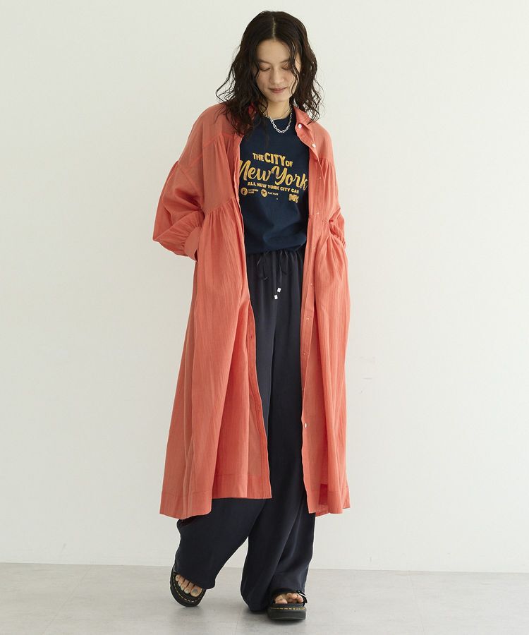 GARAGE OF GOOD CLOTHING「【EC限定】コットンボイルギャザーシャツワンピース」|ワンピース|