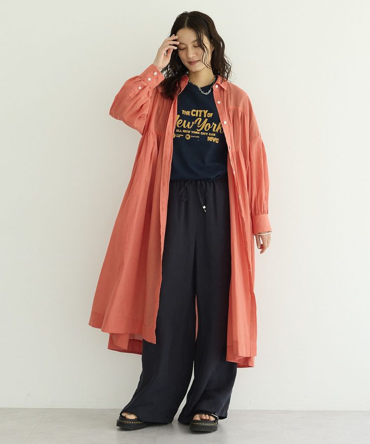 GARAGE OF GOOD CLOTHING「【EC限定】コットンボイルギャザーシャツワンピース」|ワンピース|Orange