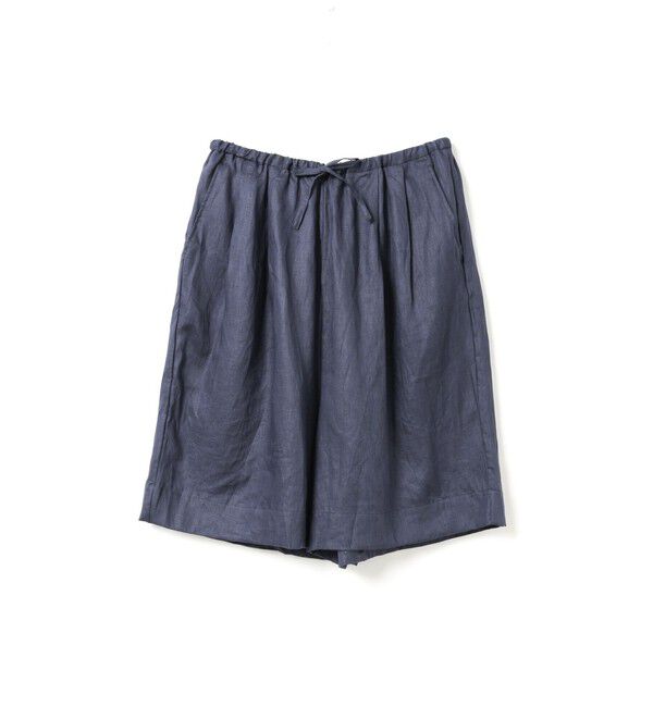 mizuiro ind「mizuiro ind リネンワイドハーフパンツ」|その他|ネイビー