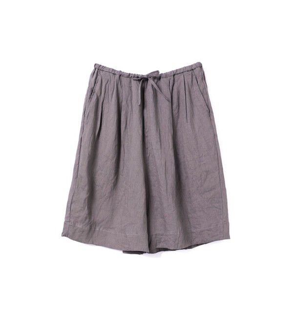 mizuiro ind「mizuiro ind リネンワイドハーフパンツ」|その他|ダークグレー