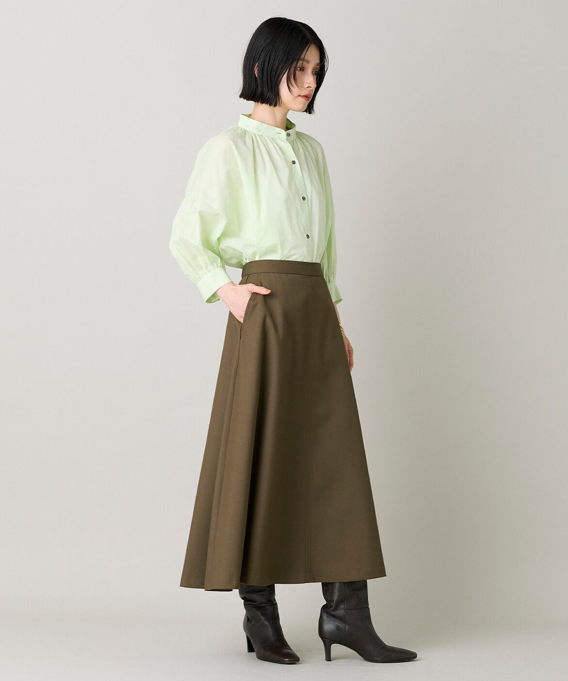 DAY by DAY it&rsquo;s international「ﾊﾞﾝﾄﾞｶﾗｰｷﾞｬｻﾞｰｼｬﾂﾌﾞﾗｳｽ|体型ｶﾊﾞｰと旬顔を叶」|シャツ・ブラウス|