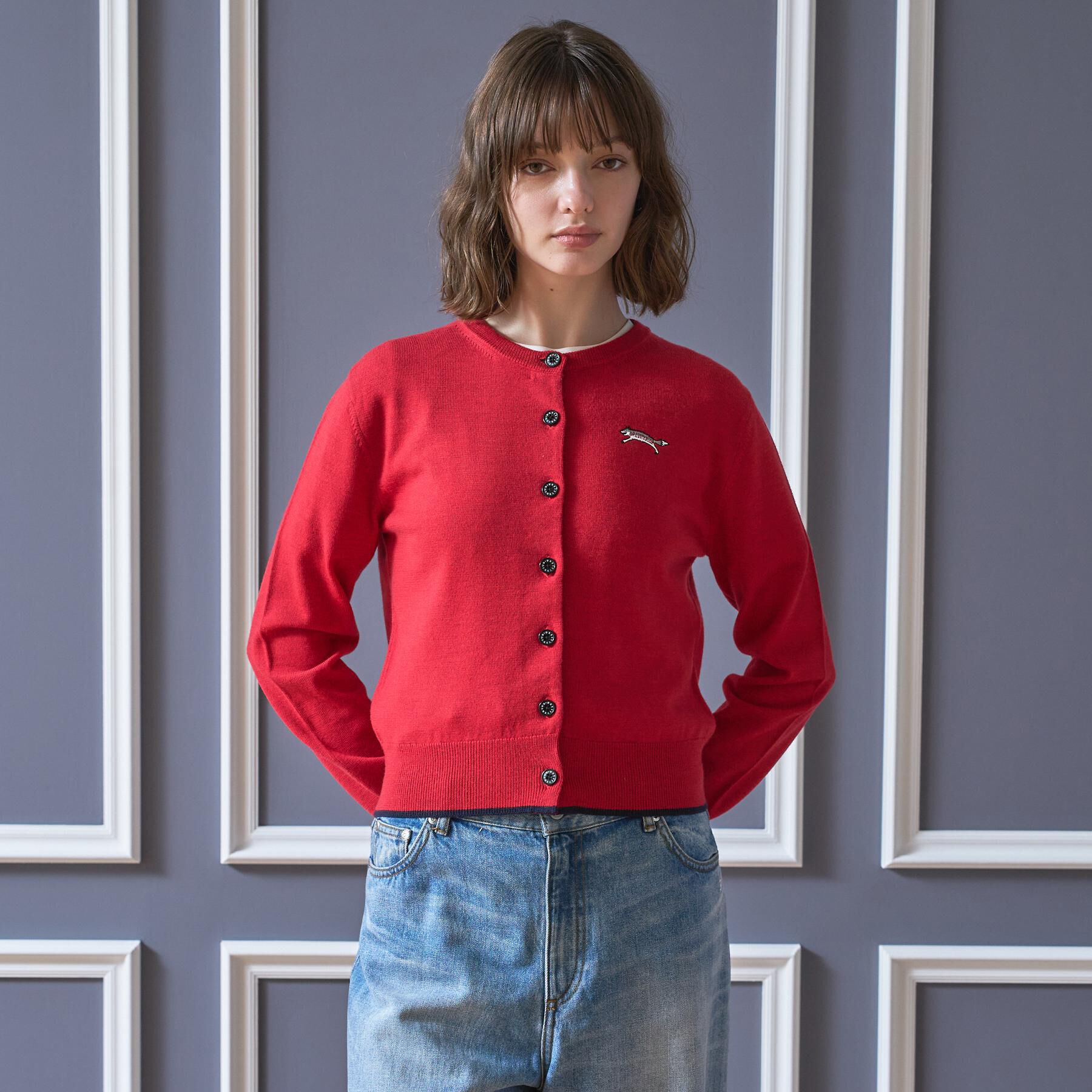 DRESSTERIOR「ゼニアバル―ファキャッシュウールクルーネックカーディガン」|カーディガン|