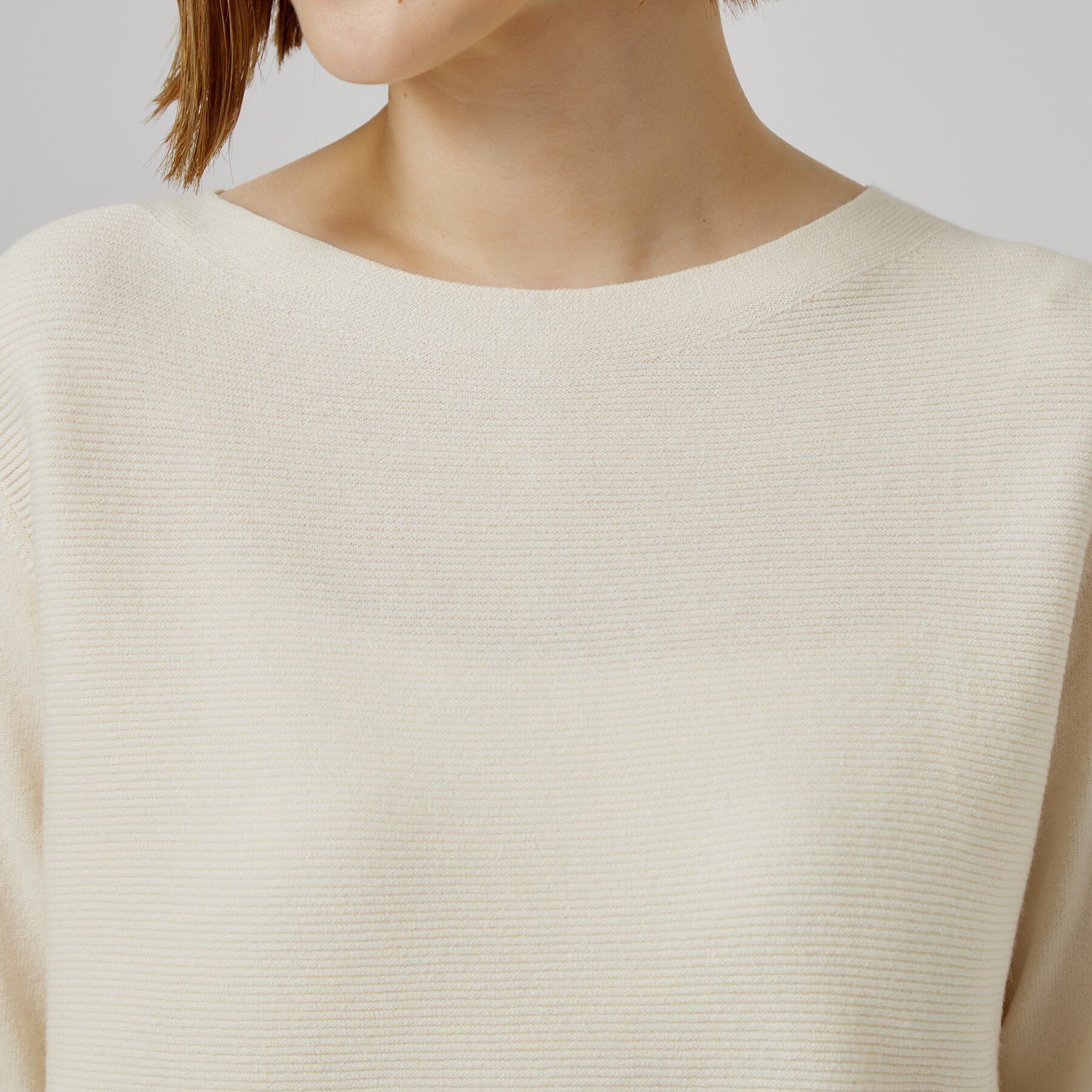 grove「【毛玉軽減・洗濯機OK】キレイが続く ガーターボートネックニット」|ニット・セーター|