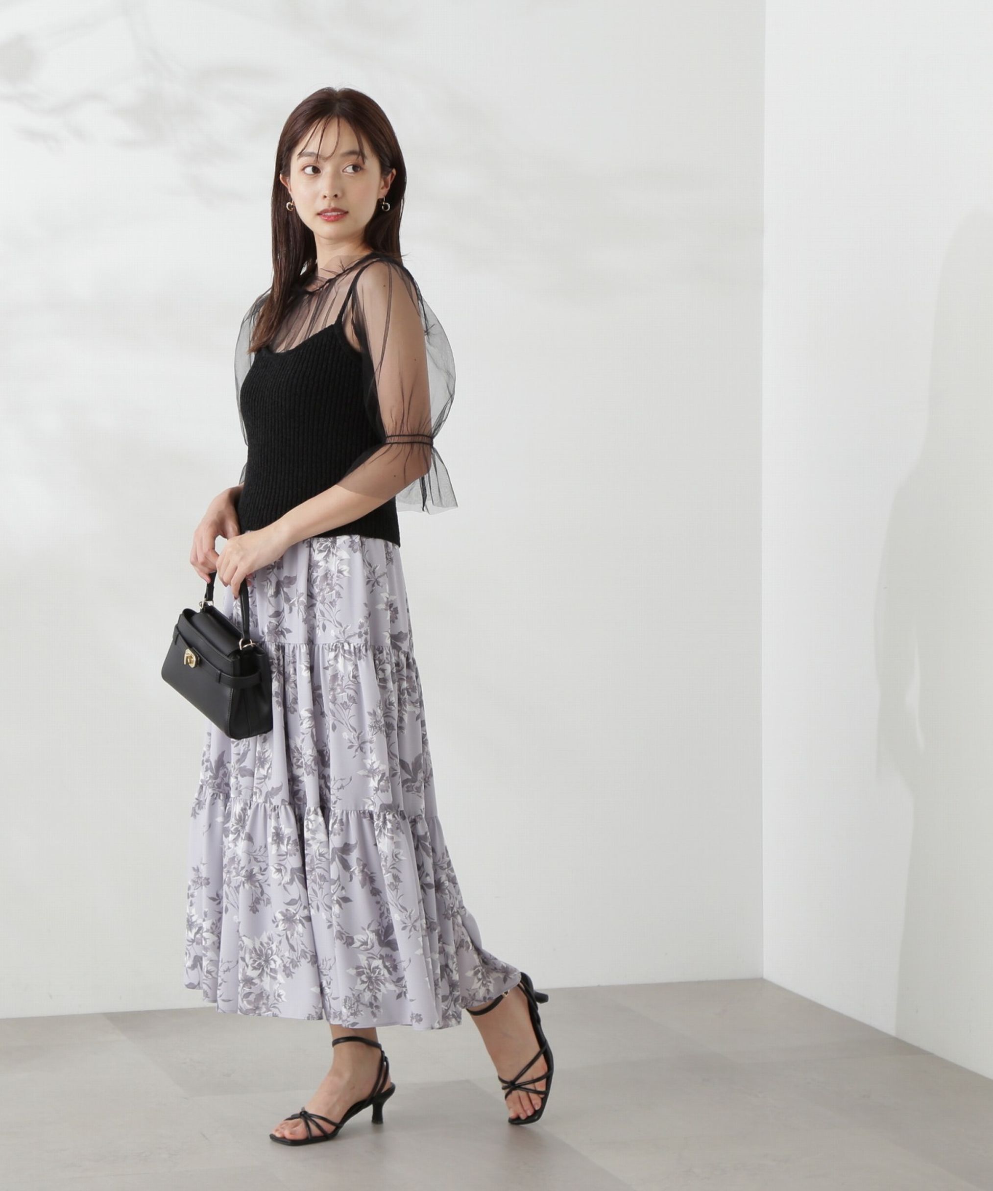 PROPORTION BODY DRESSING「花柄ティアードスカート」|スカート|