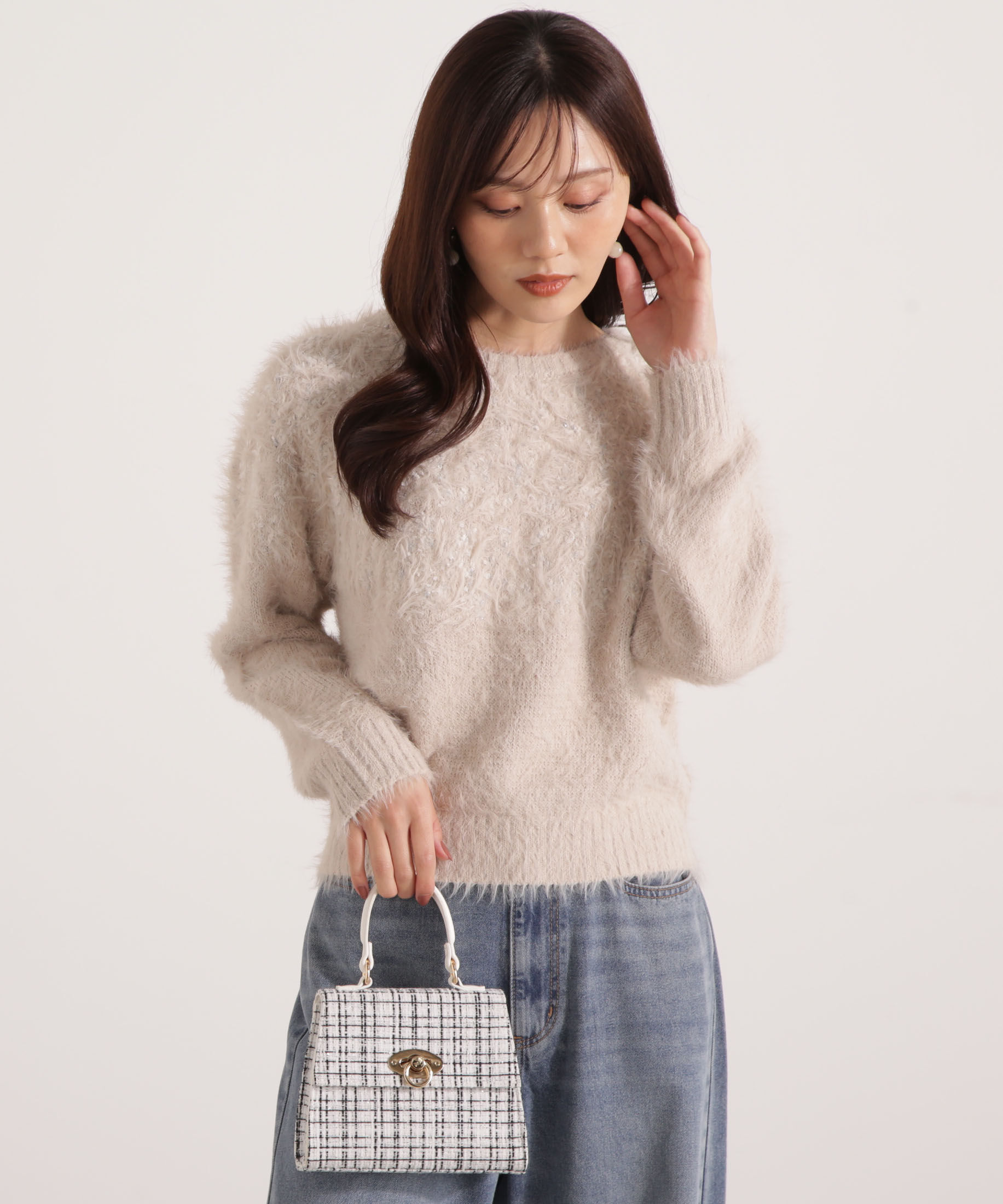 PROPORTION BODY DRESSING「ラメ入り求心柄ニット 25AW」|ニット・セーター|