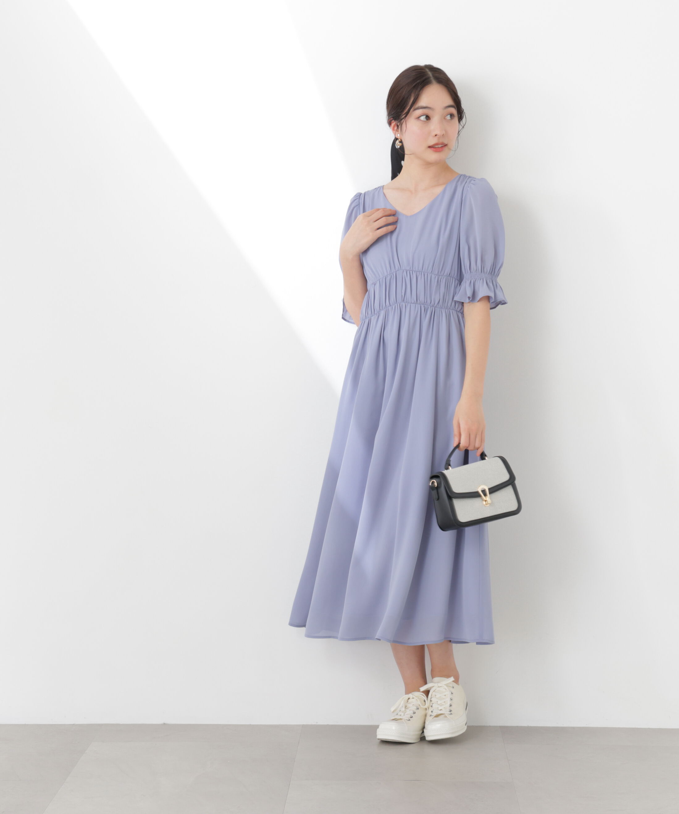 PROPORTION BODY DRESSING「シフォン楊柳ギャザーワンピース　26SS」|ワンピース|