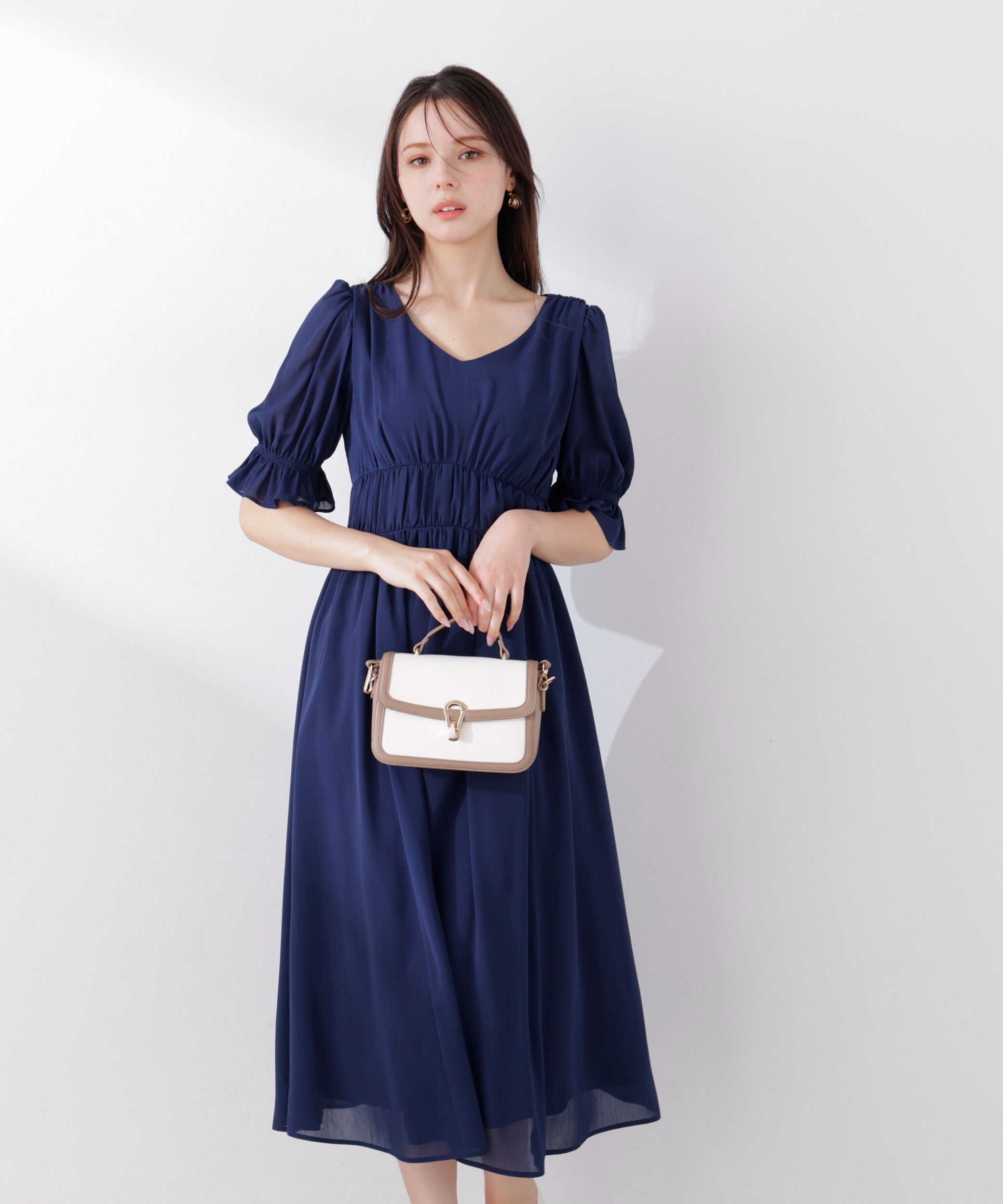 PROPORTION BODY DRESSING「シフォン楊柳ギャザーワンピース　26SS」|ワンピース|