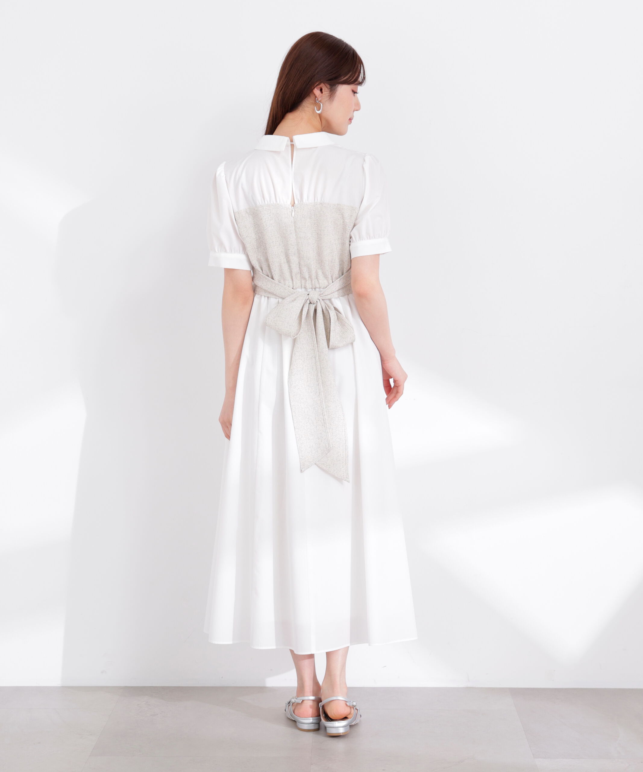 PROPORTION BODY DRESSING「《EDIT COLOGNE》ツイードビスチェ付きシャツワンピース 26SS」|ワンピース|