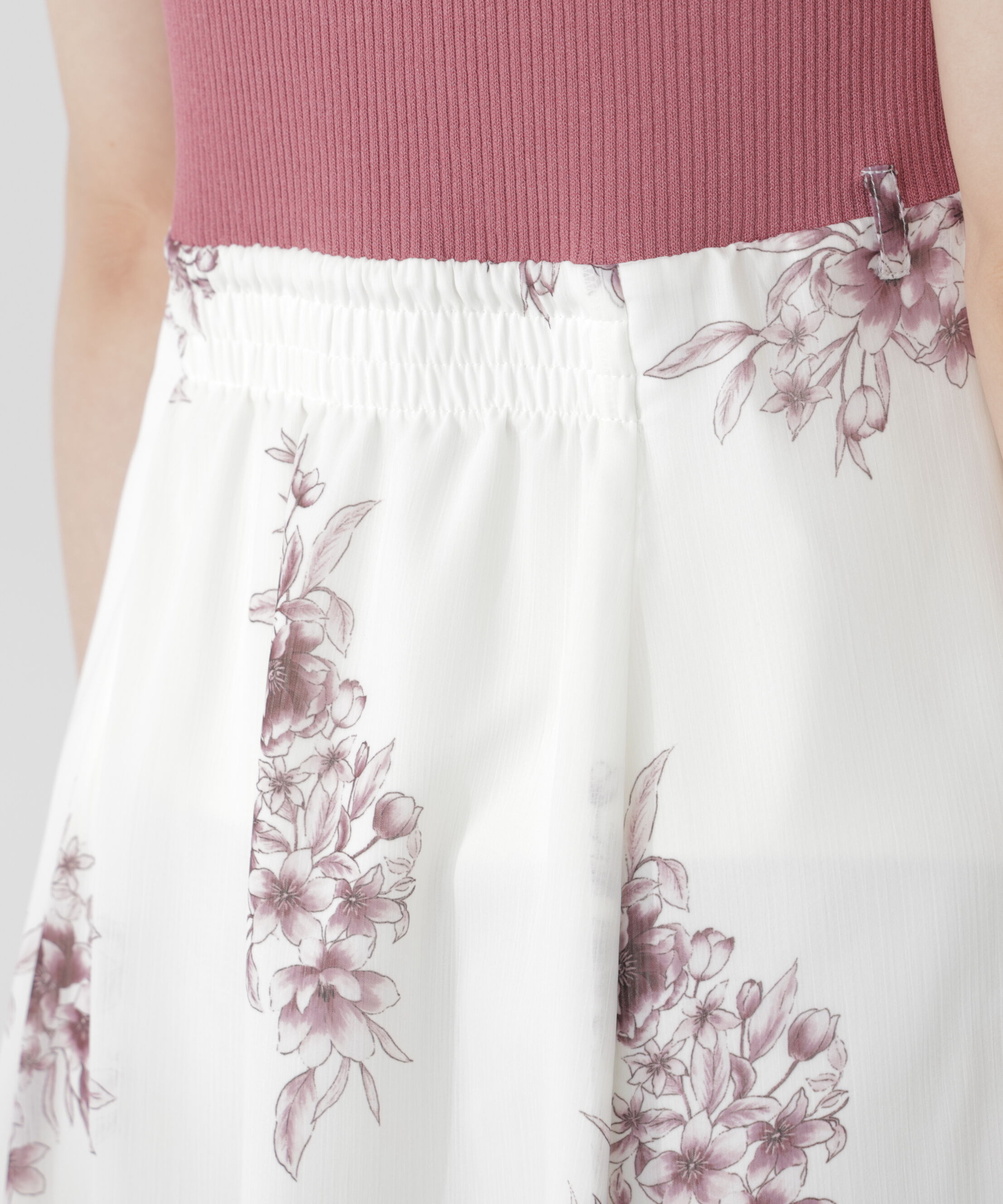 PROPORTION BODY DRESSING「衿付き柄ドッキングニットワンピース 26AW」|ワンピース|