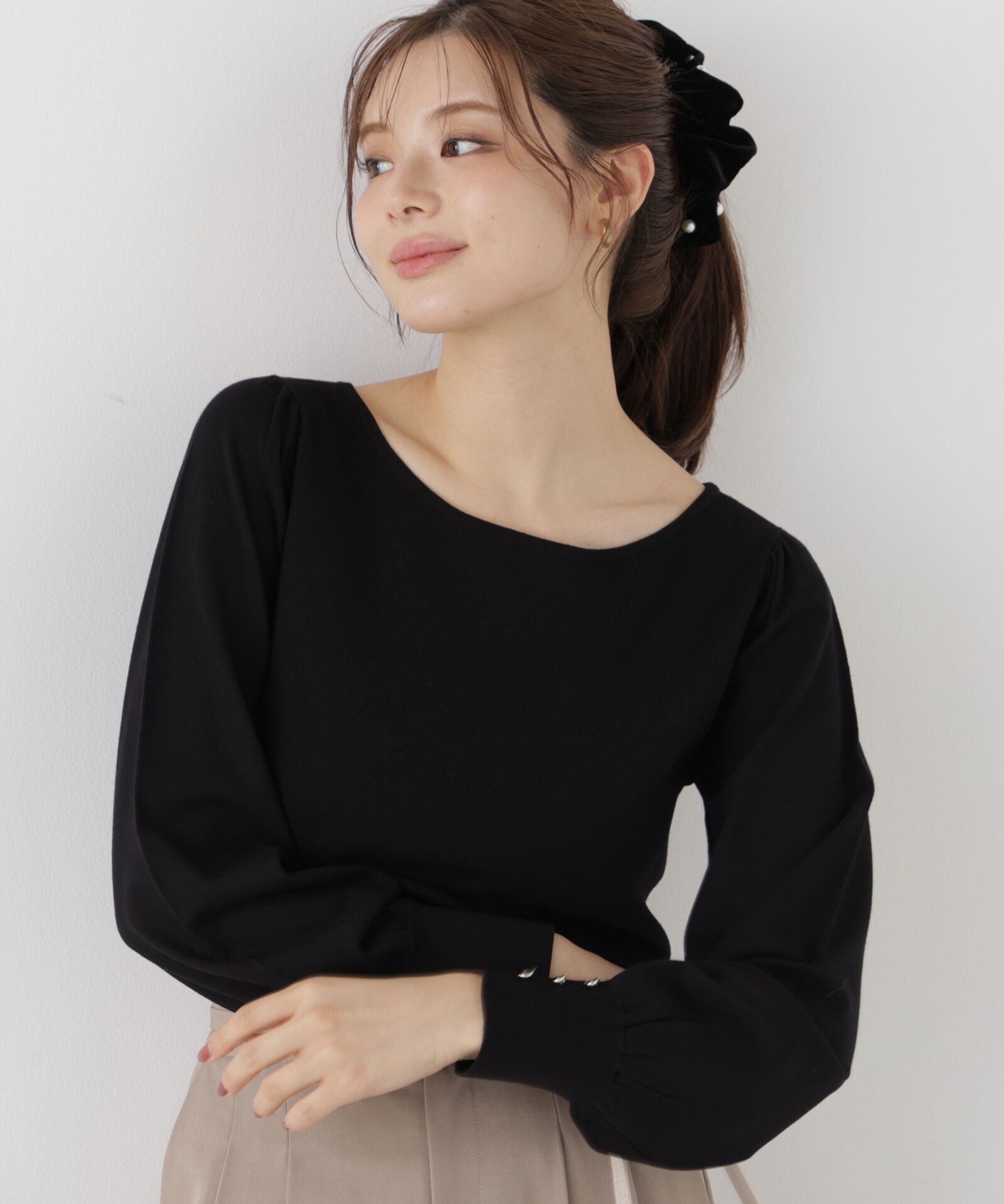 PROPORTION BODY DRESSING「パフスリーブ総針トップス 26AW」|ニット・セーター|