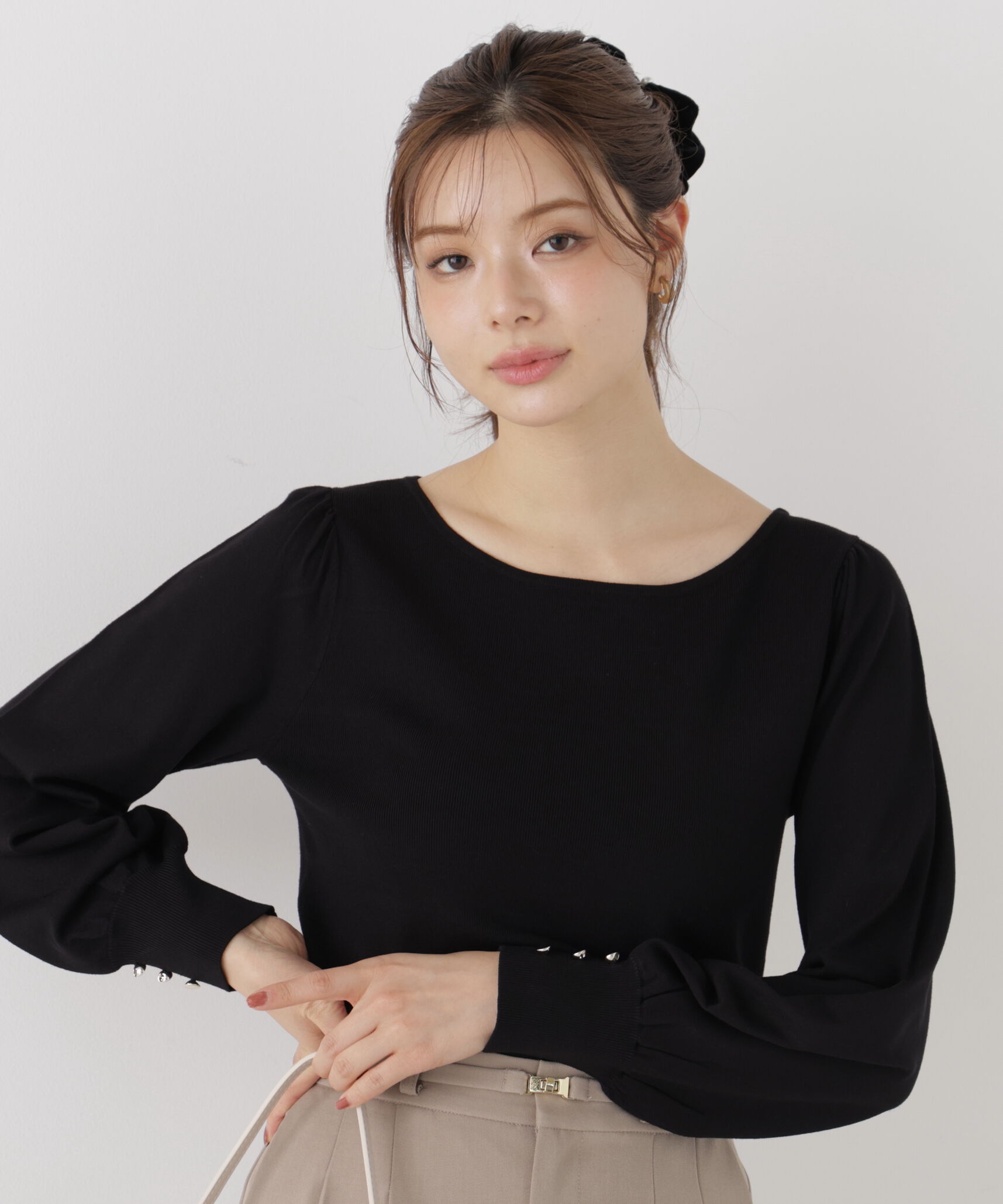 PROPORTION BODY DRESSING「パフスリーブ総針トップス 26AW」|ニット・セーター|