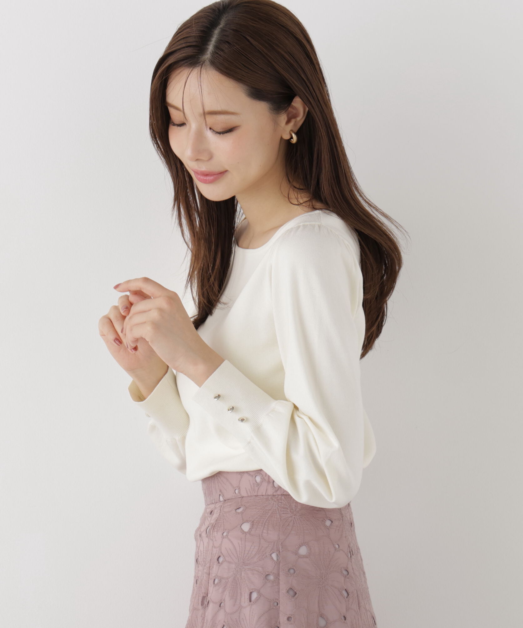PROPORTION BODY DRESSING「パフスリーブ総針トップス 26AW」|ニット・セーター|