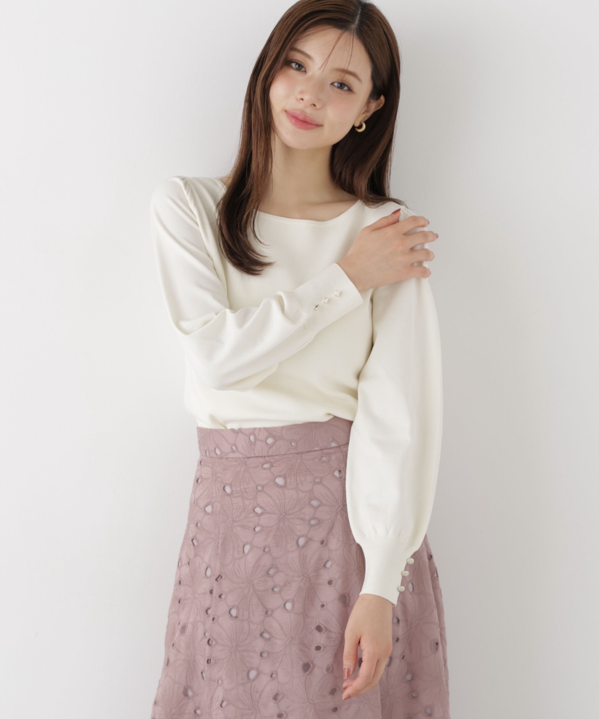 PROPORTION BODY DRESSING「パフスリーブ総針トップス 26AW」|ニット・セーター|