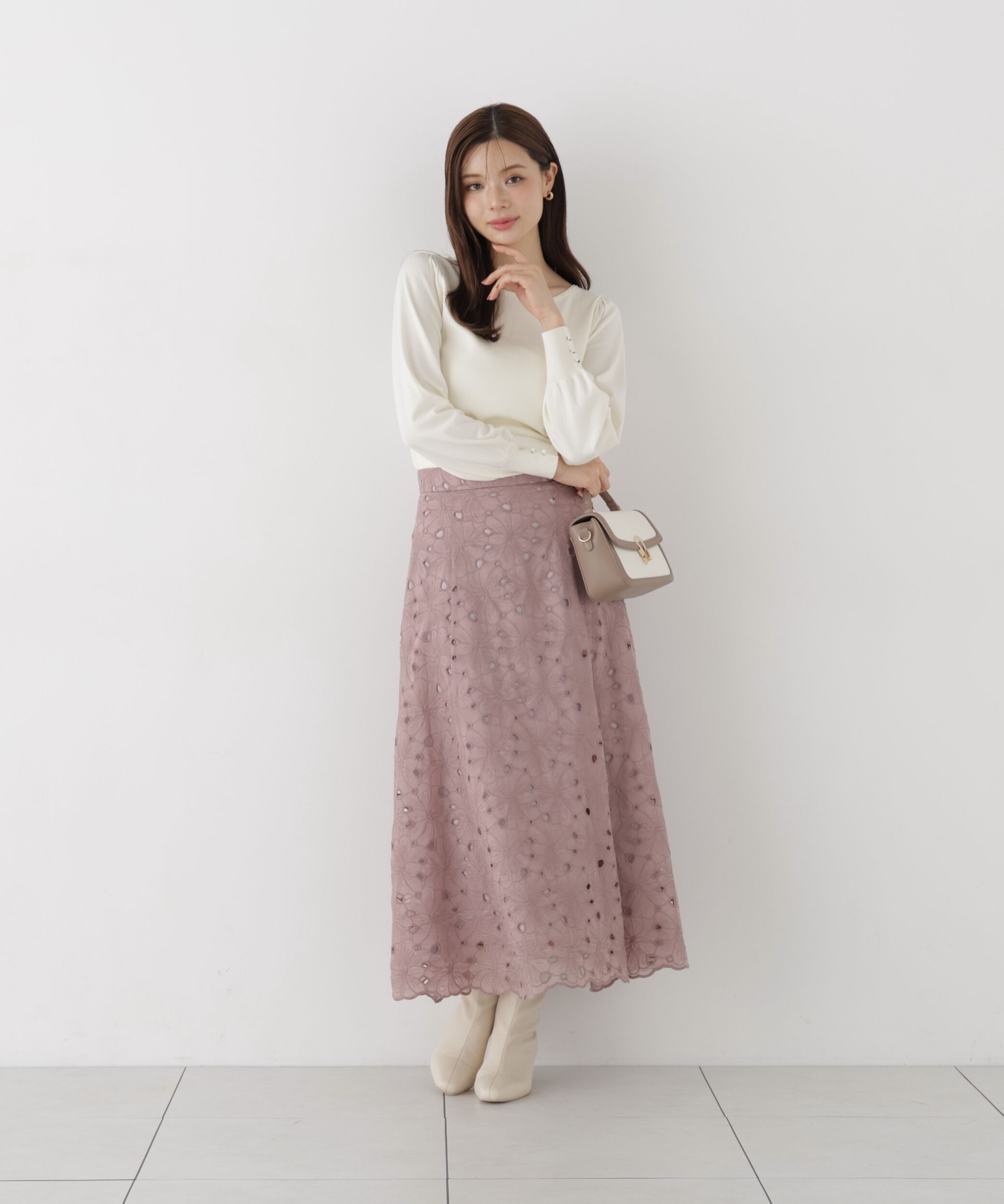 PROPORTION BODY DRESSING「パフスリーブ総針トップス 26AW」|ニット・セーター|