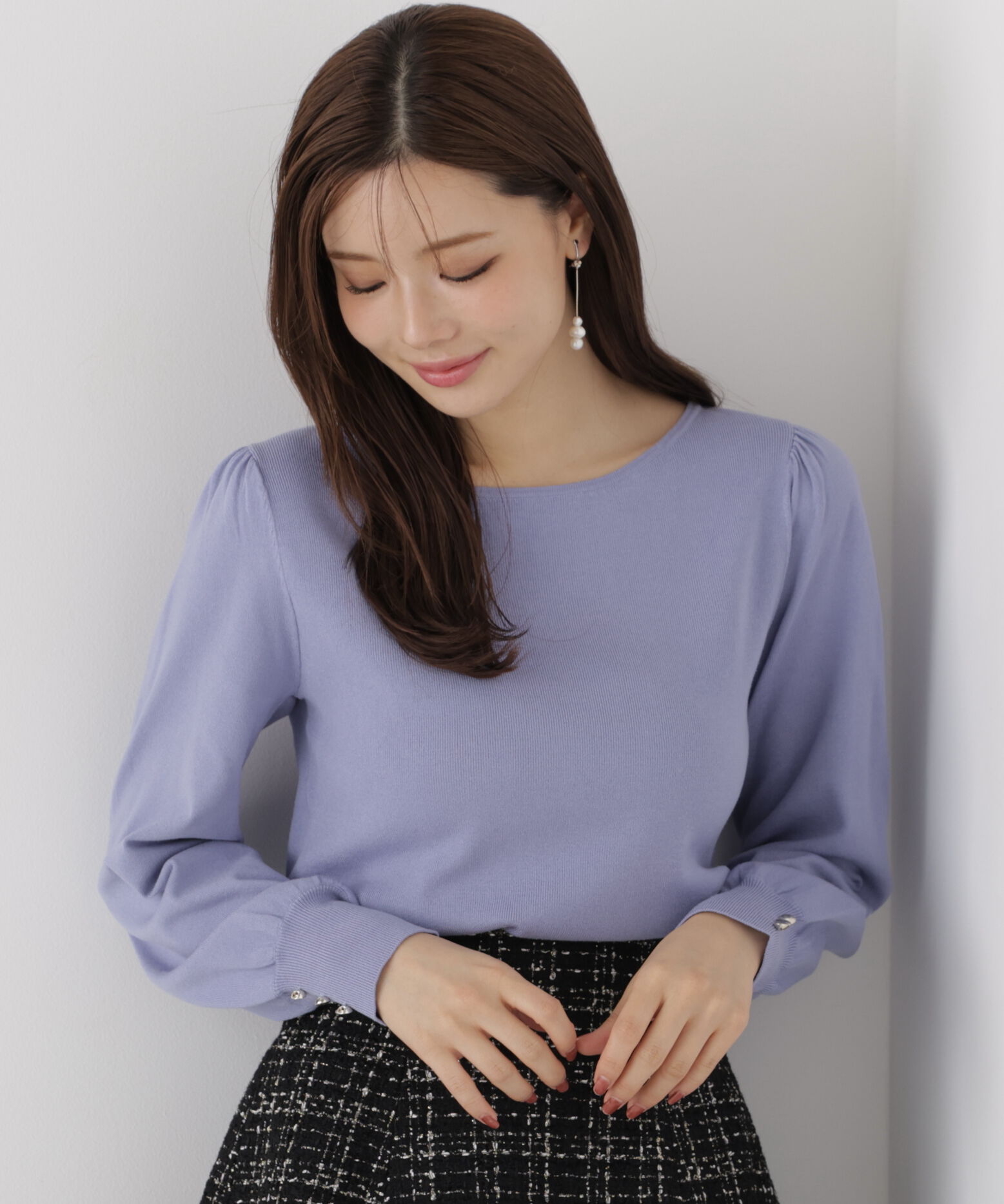 PROPORTION BODY DRESSING「パフスリーブ総針トップス 26AW」|ニット・セーター|