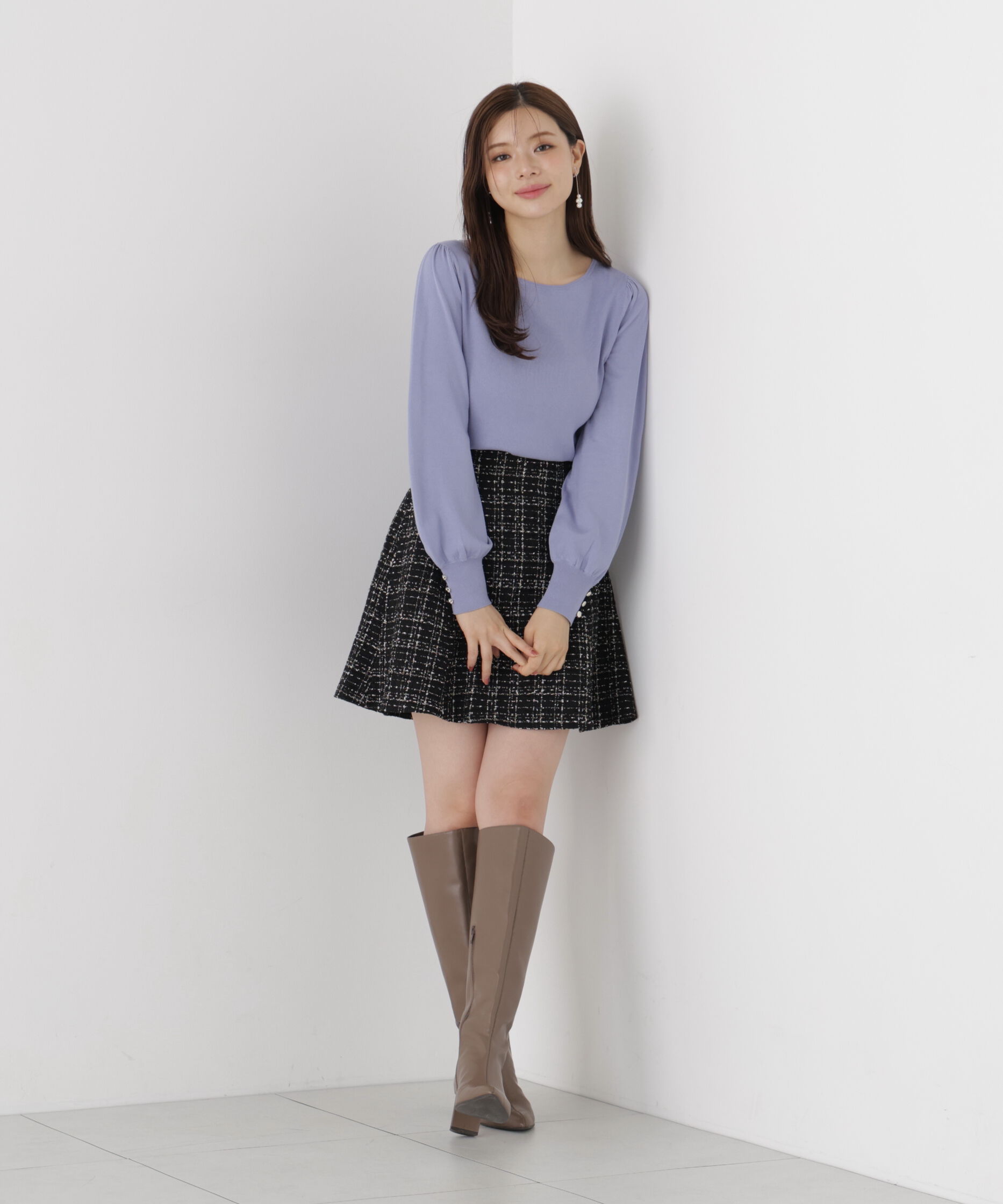 PROPORTION BODY DRESSING「パフスリーブ総針トップス 26AW」|ニット・セーター|