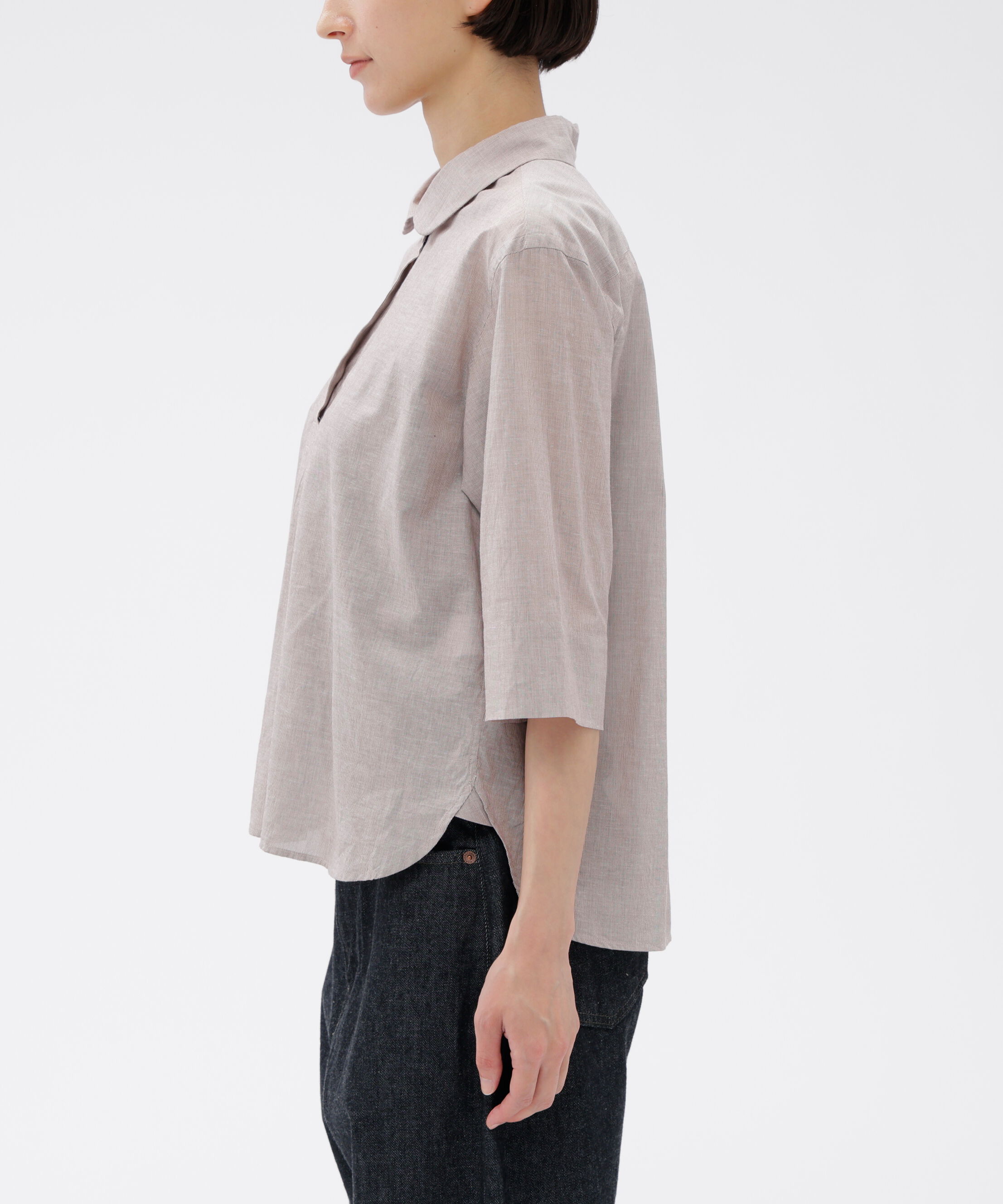  「HAIRLINE STRIPE COTTON LINEN SHIRT」|シャツ・ブラウス|
