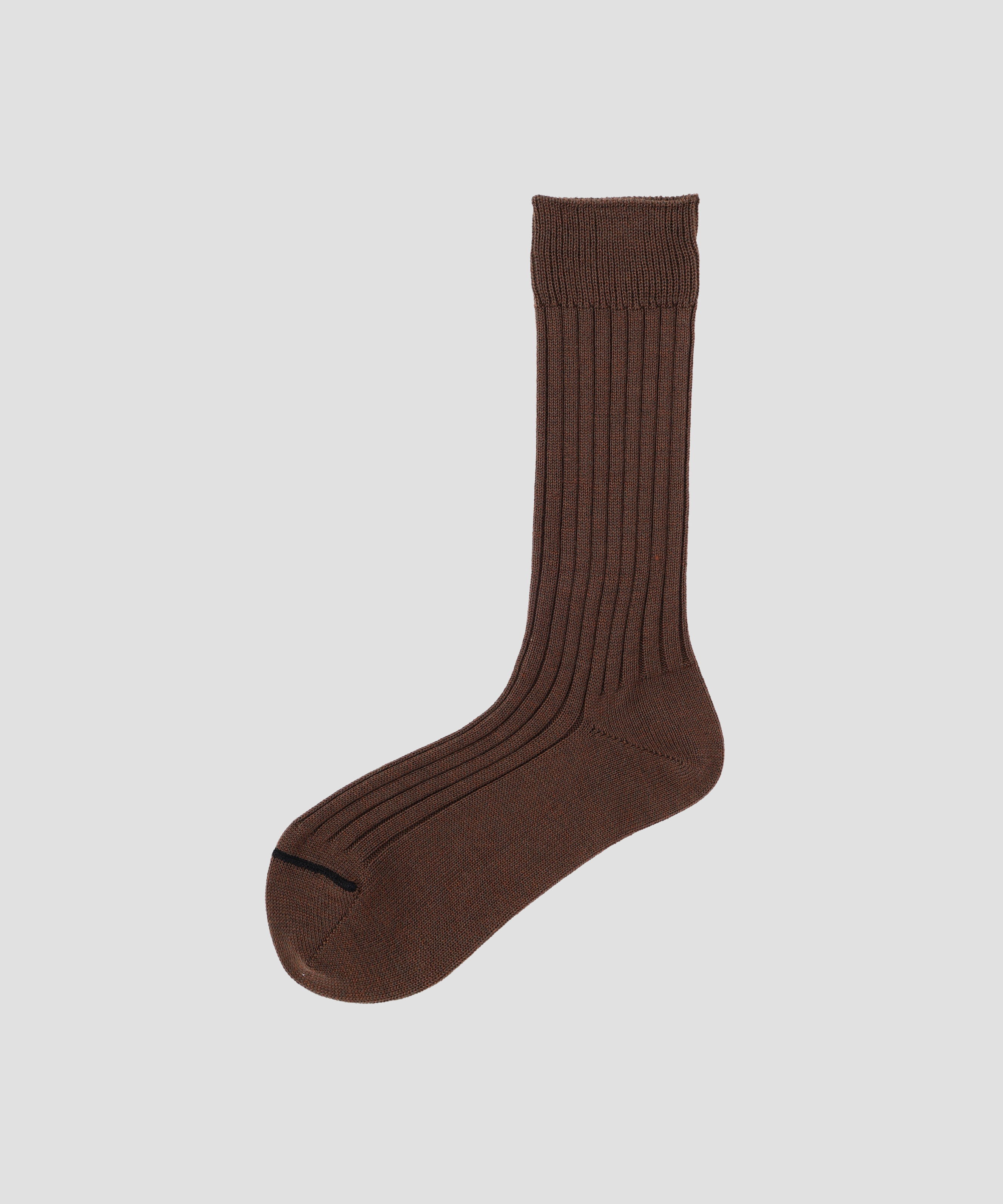  「WOMEN WOOL COTTON RIB SOCKS」|ソックス|BROWN
