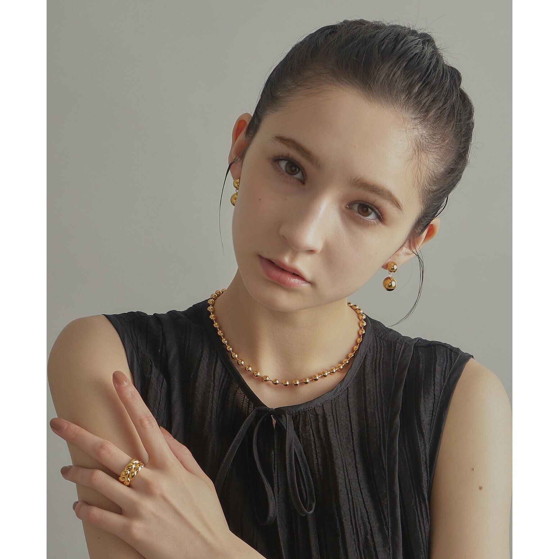 COCOSHNIK ONKITSCH「シルバー ホロウピアス ダブルボール GP」|ピアス|