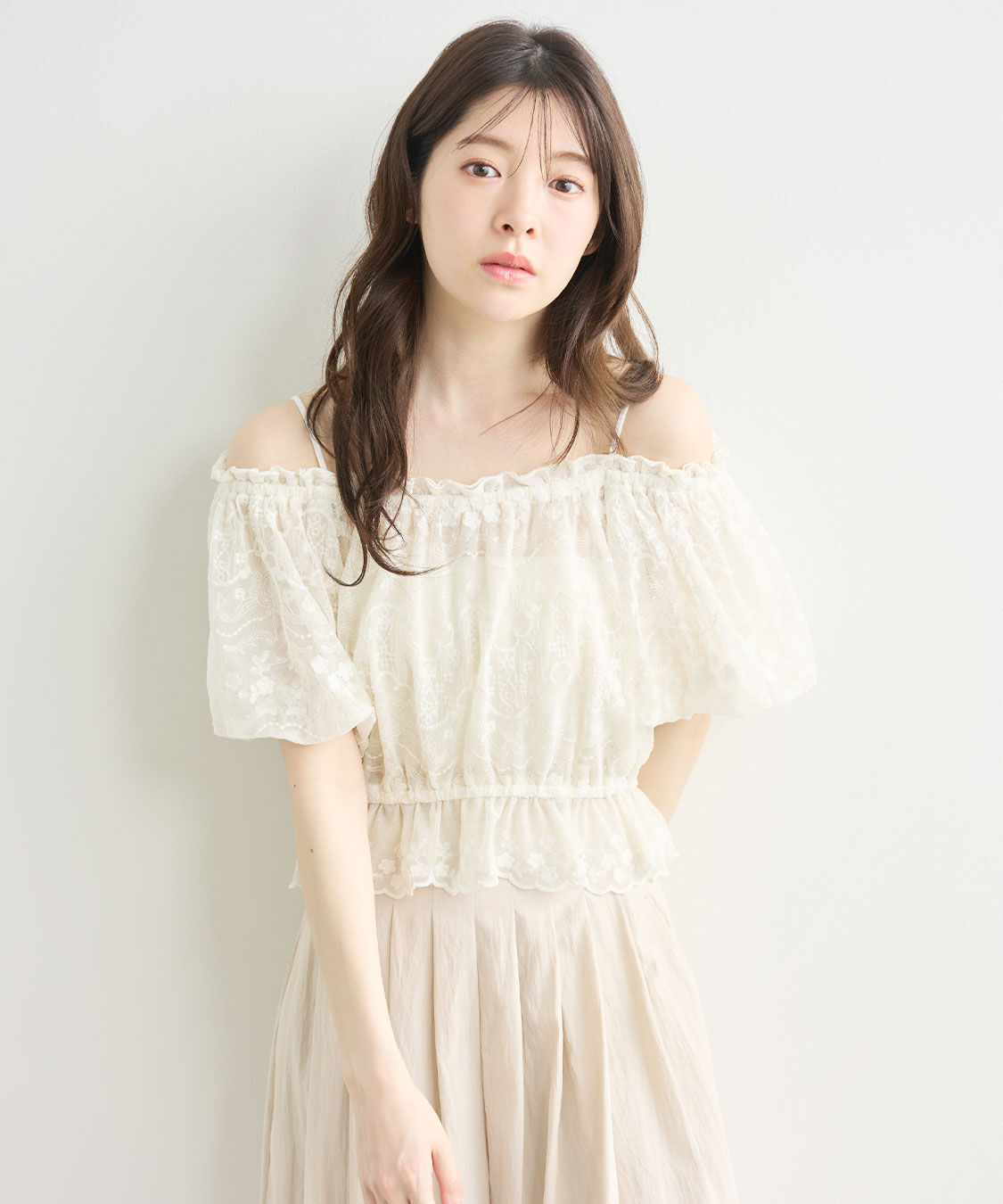 COCO DEAL「チュール刺繍オフショルブラウス」|シャツ・ブラウス|