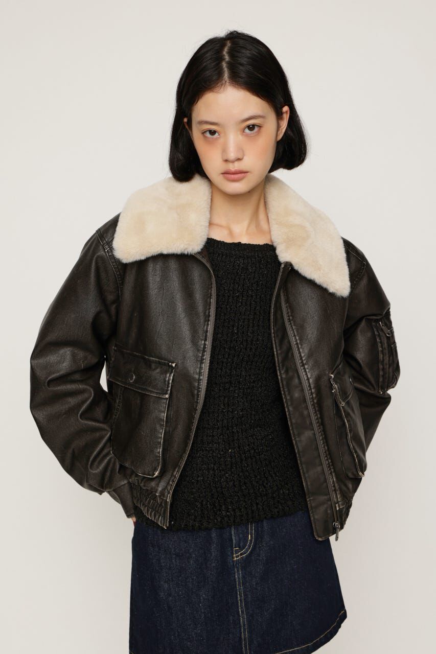 SLY「WASHED PUFFER SHORT ブルゾン」|ブルゾン・スタジャン|BLK