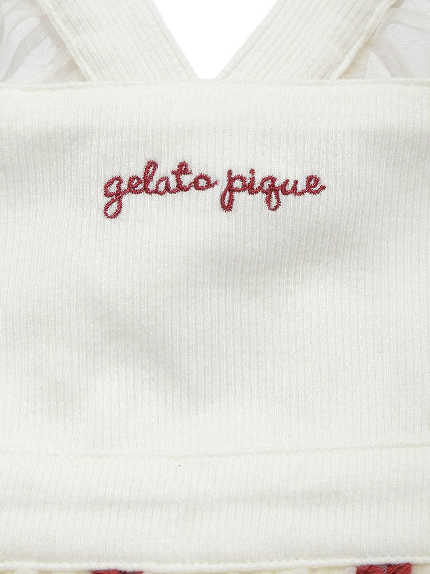 GELATO PIQUE KIDS & BABY「【BABY】チェリー柄チュールお食事エプロン」|ロンパース|