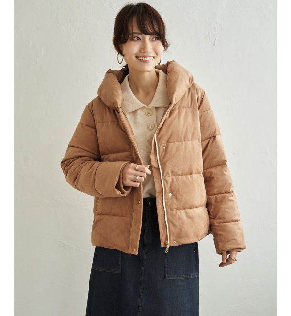 ikka「フェイクスエードダウンミックスジャケット」|その他|キャメル