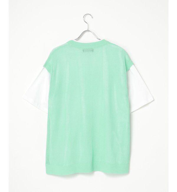 VENCE share style「【2点セット】メッシュニットベストアンサンブルTシャツ」|Tシャツ・カットソー|