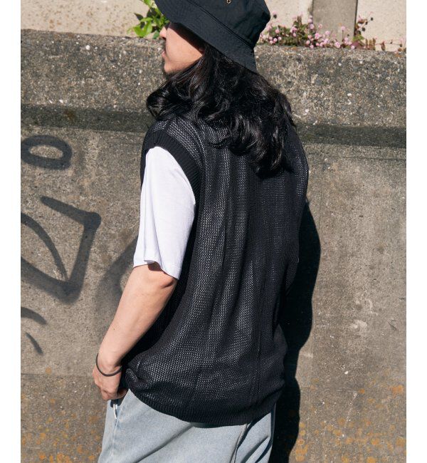 VENCE share style「【2点セット】メッシュニットベストアンサンブルTシャツ」|Tシャツ・カットソー|