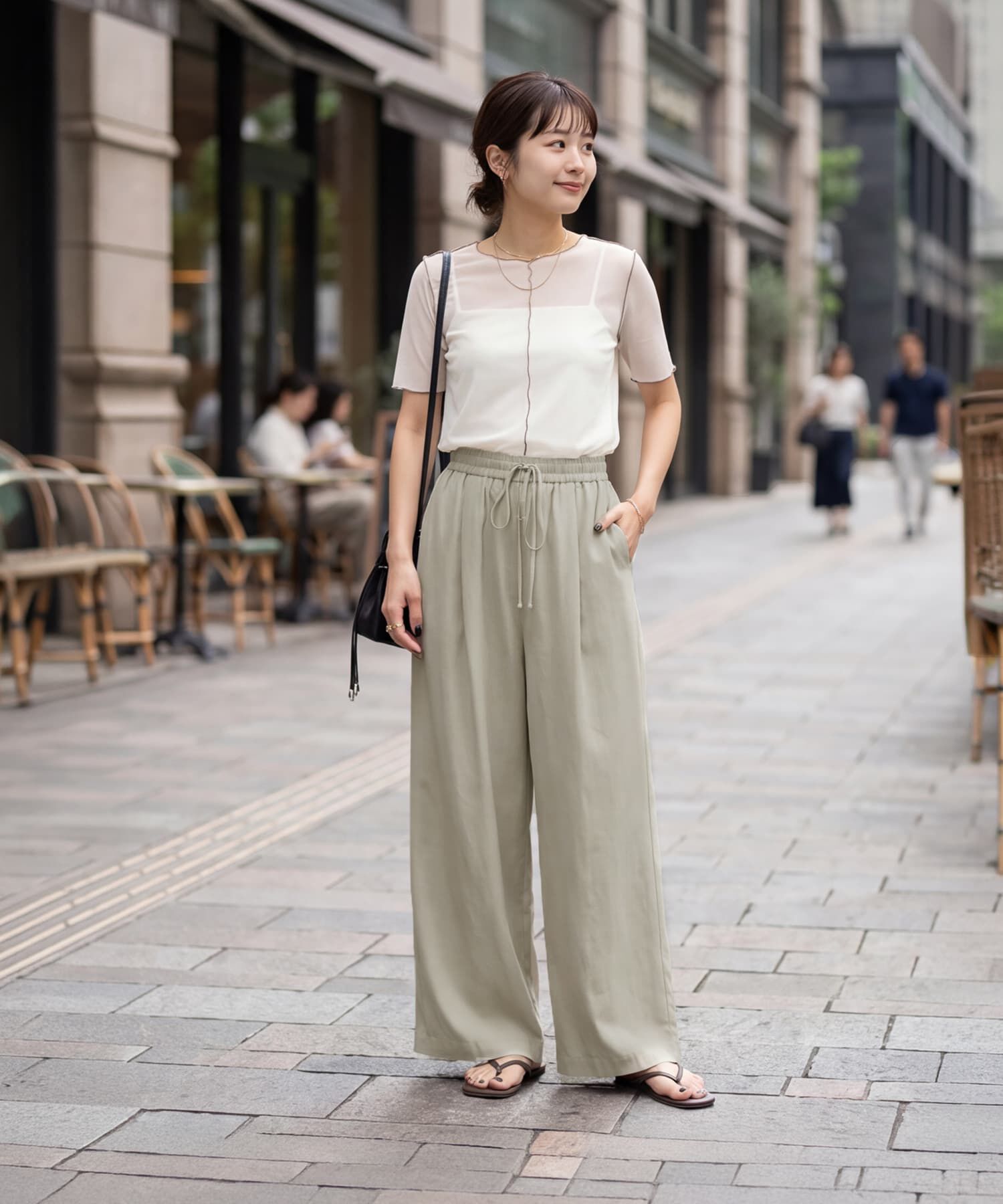 STYLE DELI「【セット対応】微シボギャザーワイドパンツ」|その他|