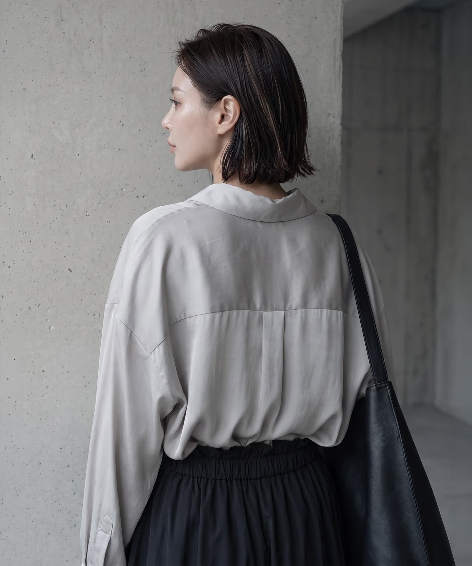 STYLE DELI「【BLK001】シルキーロングスリーブブラウス」|シャツ・ブラウス|