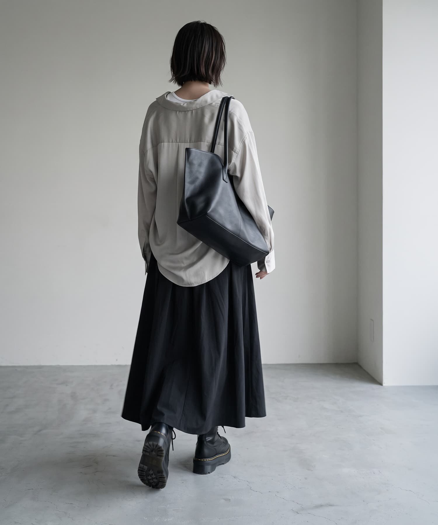 STYLE DELI「【BLK001】シルキーロングスリーブブラウス」|シャツ・ブラウス|