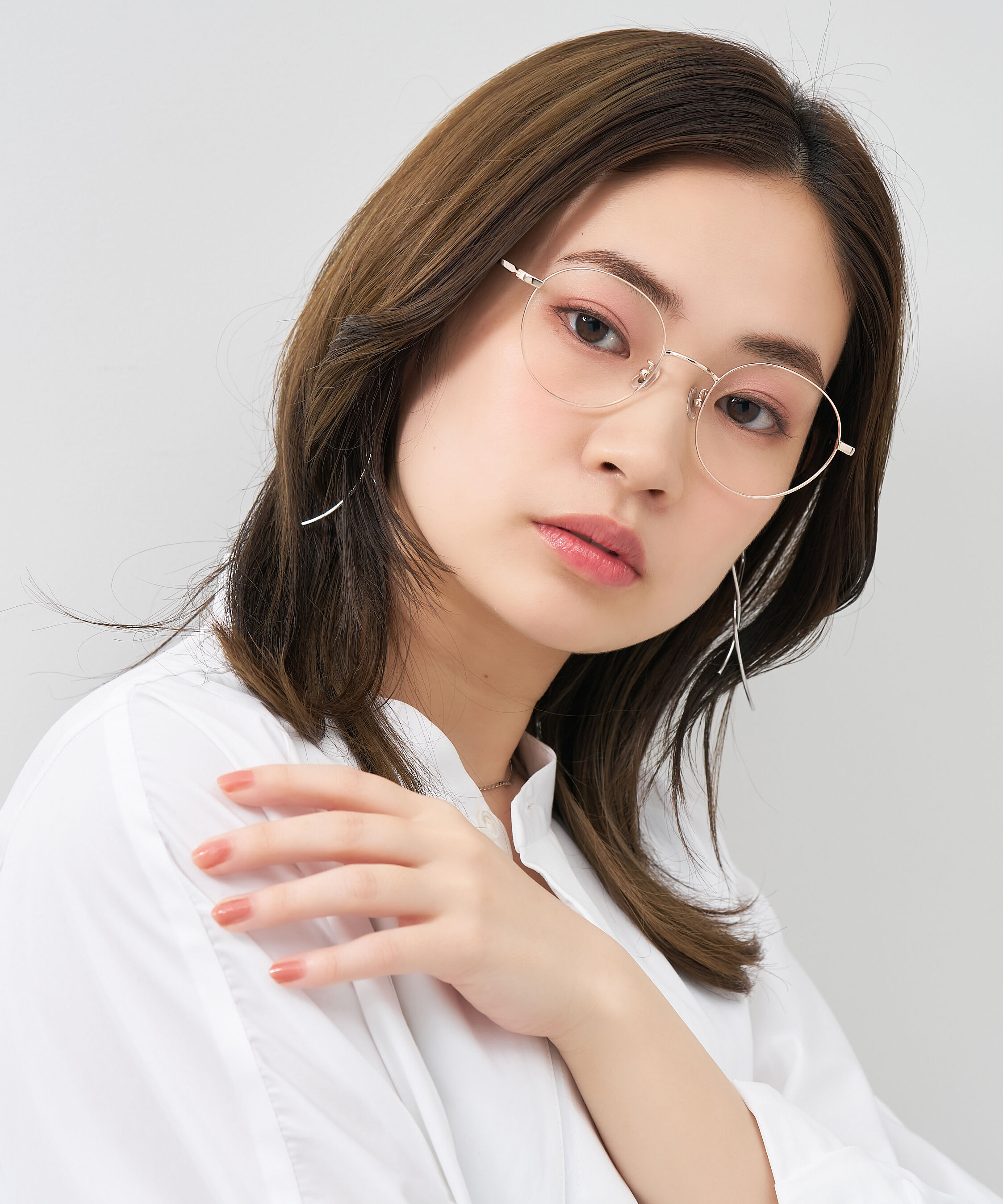  「ボストン型 華奢なラインで大人可愛い メガネ｜大きめサイズ 小顔効果 メタルフレーム レンズ交換券付き」|メガネ|