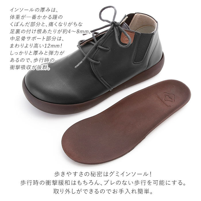 BACKYARD FAMILY「ショートブーツ レディース ぺたんこ 定番 ブーツ ショート レースアップ ローヒール」|ショートブーツ|