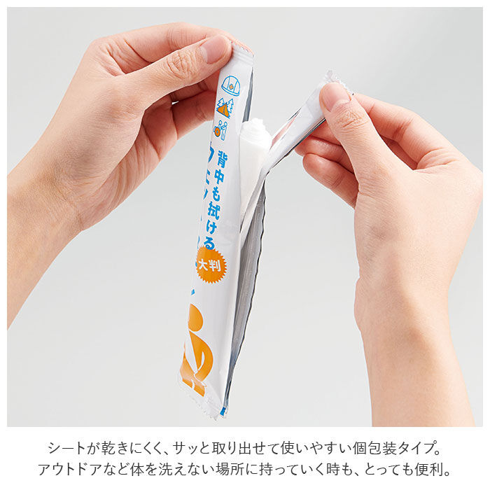 BACKYARD FAMILY「ウェットシート 大判 通販 ウェットタオル 全身 背中も拭けるウェットタオル からだふきシート」|その他|