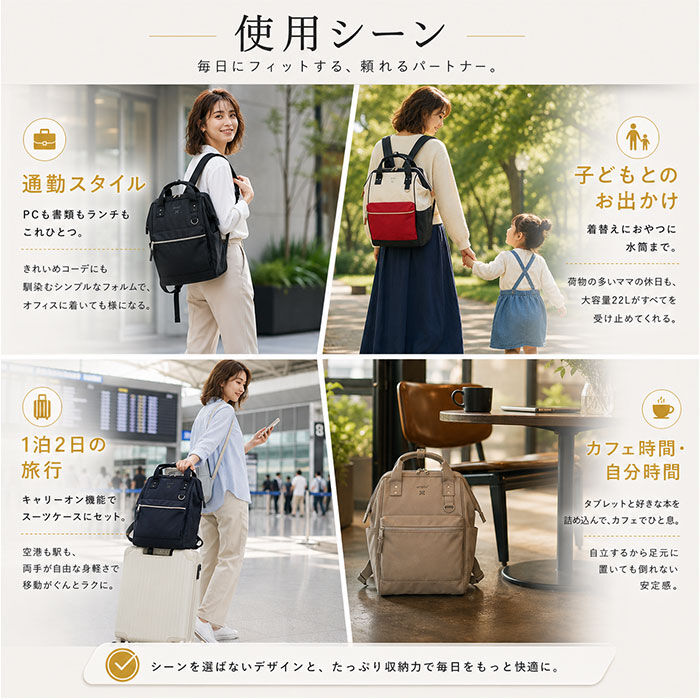 anello「アネロ リュック anello ATB2521N 通販 リュックサック デイパック バックパック」|リュック|
