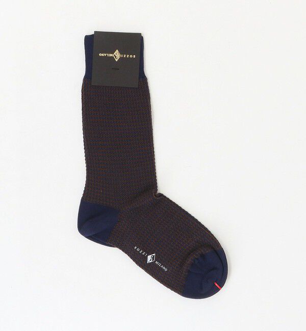 UNITED ARROWS「＜SOZZI＞ハウンドトゥース ソックス」|ソックス|NAVY