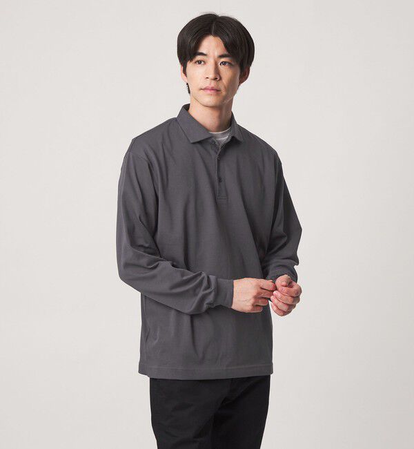 UNITED ARROWS green label relaxing「【WEB限定】JUST fit デイリー ドライ カッタウェイ 長袖 ポロシャツ -吸水速乾・抗菌-」|ポロシャツ|